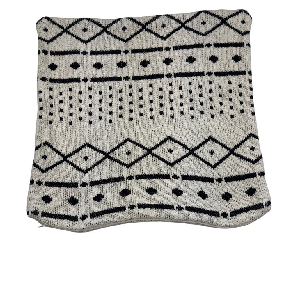 Boho Hippie Aztec Southwestern Tight Knit Soft Cotton Throw Pillow Cover
